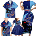 Custom NSW Blues ANZAC Day Family Matching Short Sleeve Bodycon Dress and Hawaiian Shirt Australian Platypus Mix Camouflage