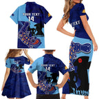 Custom NSW Blues ANZAC Day Family Matching Short Sleeve Bodycon Dress and Hawaiian Shirt Australian Platypus Mix Camouflage