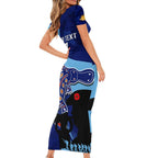 Custom NSW Blues ANZAC Day Family Matching Short Sleeve Bodycon Dress and Hawaiian Shirt Australian Platypus Mix Camouflage