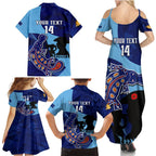 Custom NSW Blues ANZAC Day Family Matching Summer Maxi Dress and Hawaiian Shirt Australian Platypus Mix Camouflage