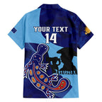 Custom NSW Blues ANZAC Day Family Matching Summer Maxi Dress and Hawaiian Shirt Australian Platypus Mix Camouflage