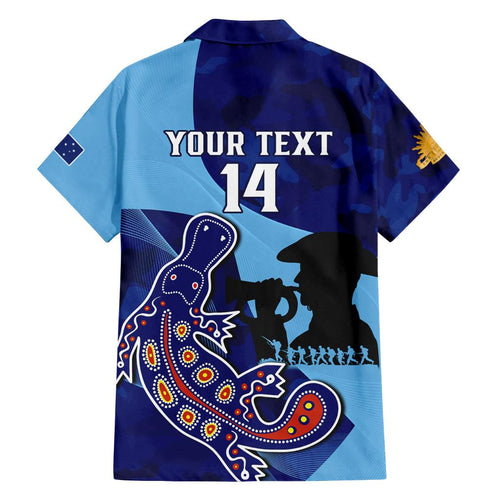Custom NSW Blues ANZAC Day Family Matching Summer Maxi Dress and Hawaiian Shirt Australian Platypus Mix Camouflage