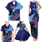 Custom NSW Blues ANZAC Day Family Matching Tank Maxi Dress and Hawaiian Shirt Australian Platypus Mix Camouflage