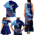 Custom NSW Blues ANZAC Day Family Matching Tank Maxi Dress and Hawaiian Shirt Australian Platypus Mix Camouflage