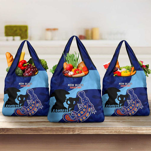 NSW Blues ANZAC Day Grocery Bag Australian Platypus Mix Camouflage