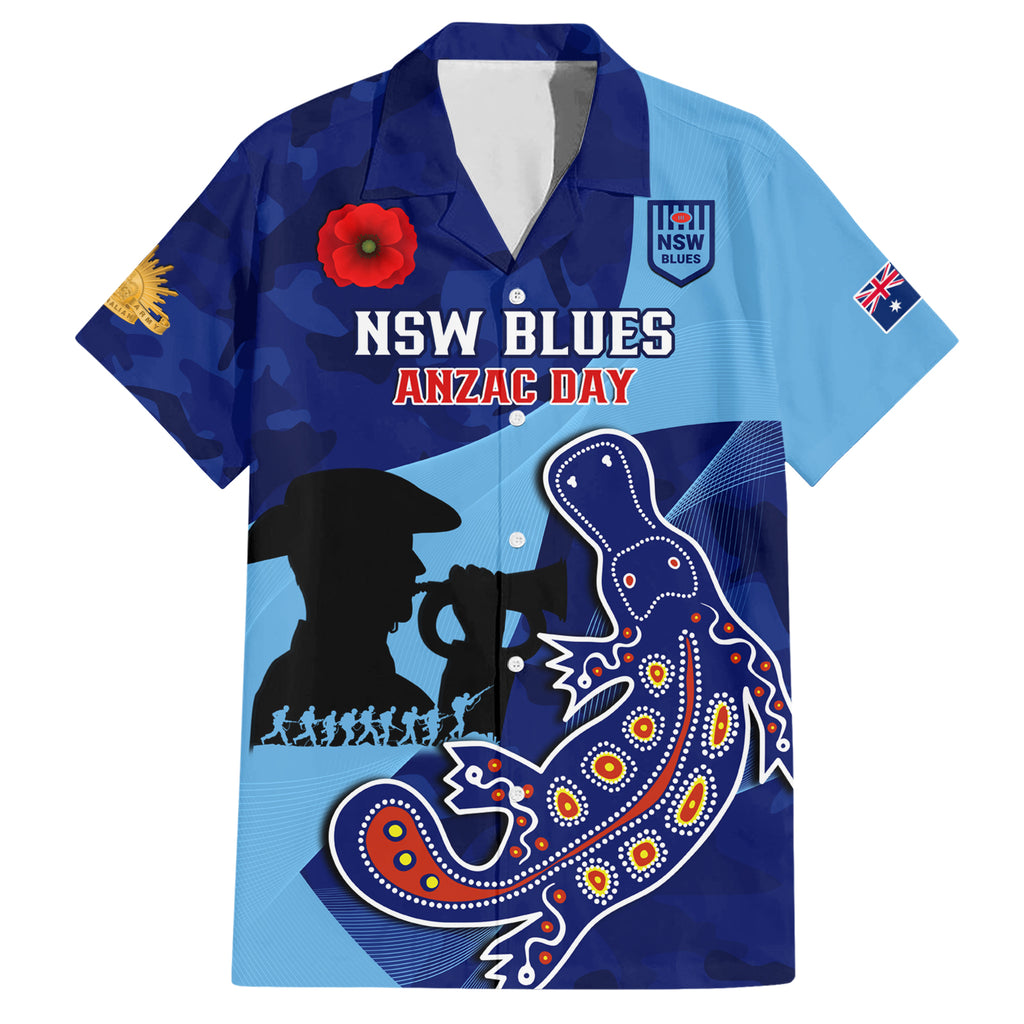 Custom NSW Blues ANZAC Day Hawaiian Shirt Australian Platypus Mix Camouflage
