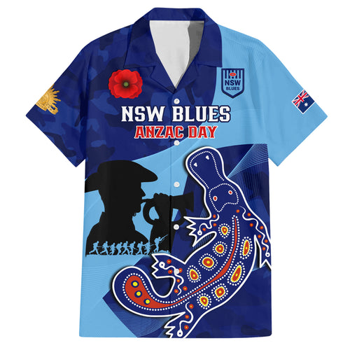 Custom NSW Blues ANZAC Day Hawaiian Shirt Australian Platypus Mix Camouflage