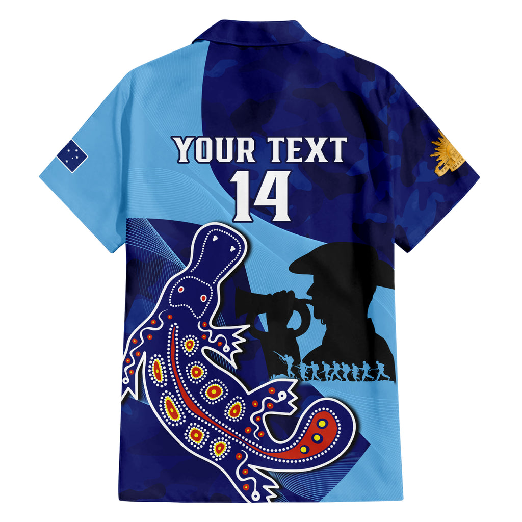 Custom NSW Blues ANZAC Day Hawaiian Shirt Australian Platypus Mix Camouflage