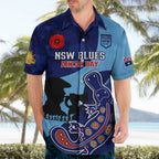 Custom NSW Blues ANZAC Day Hawaiian Shirt Australian Platypus Mix Camouflage