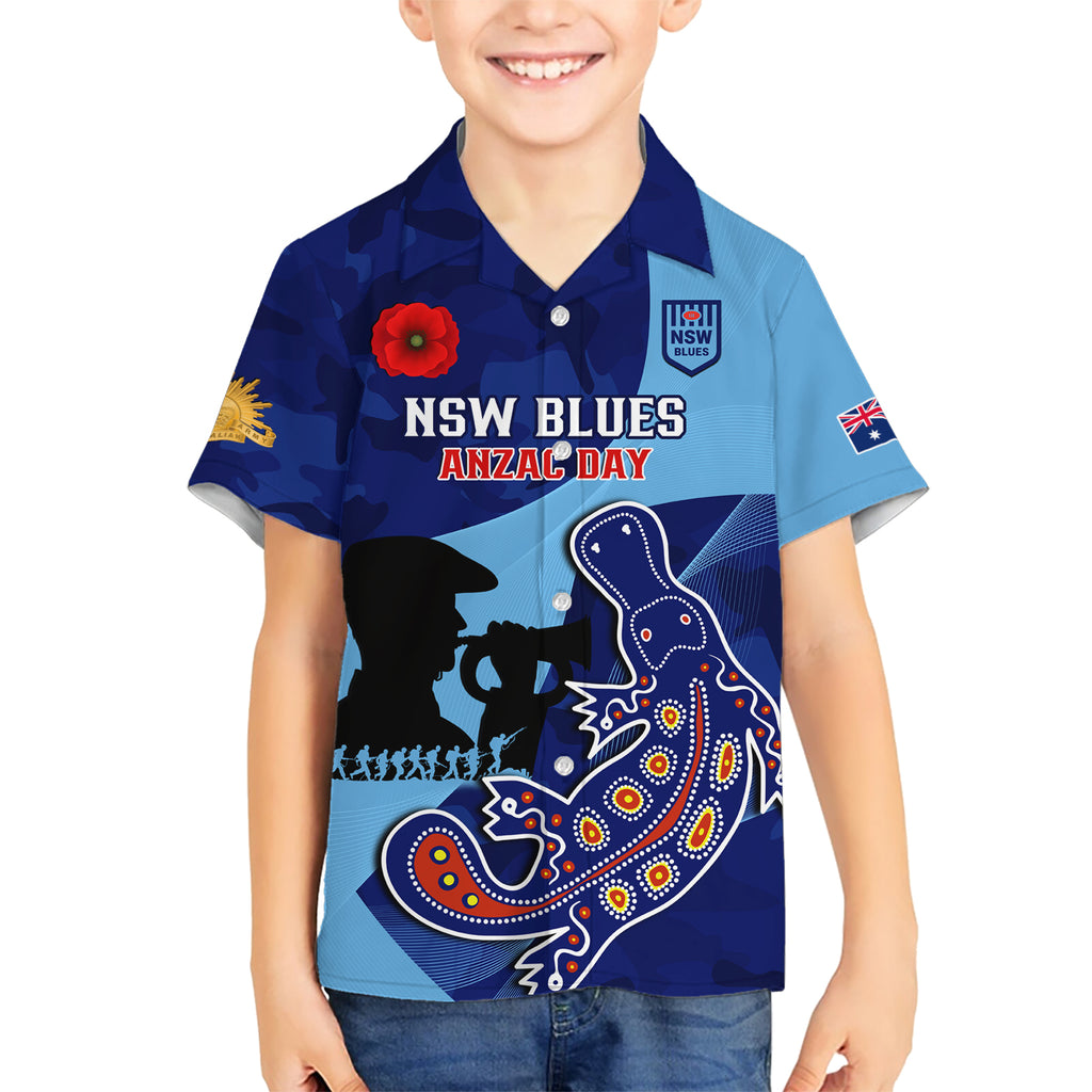Custom NSW Blues ANZAC Day Hawaiian Shirt Australian Platypus Mix Camouflage