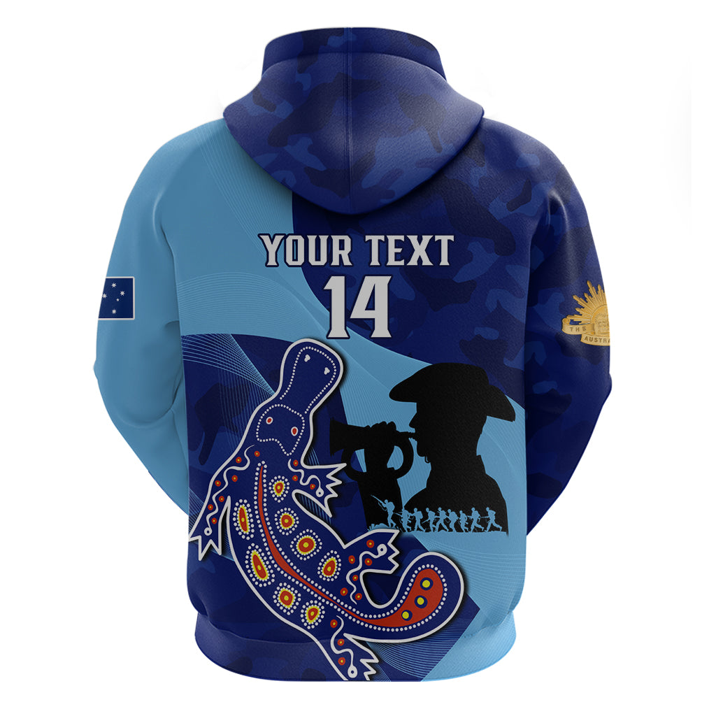 Custom NSW Blues ANZAC Day Hoodie Australian Platypus Mix Camouflage