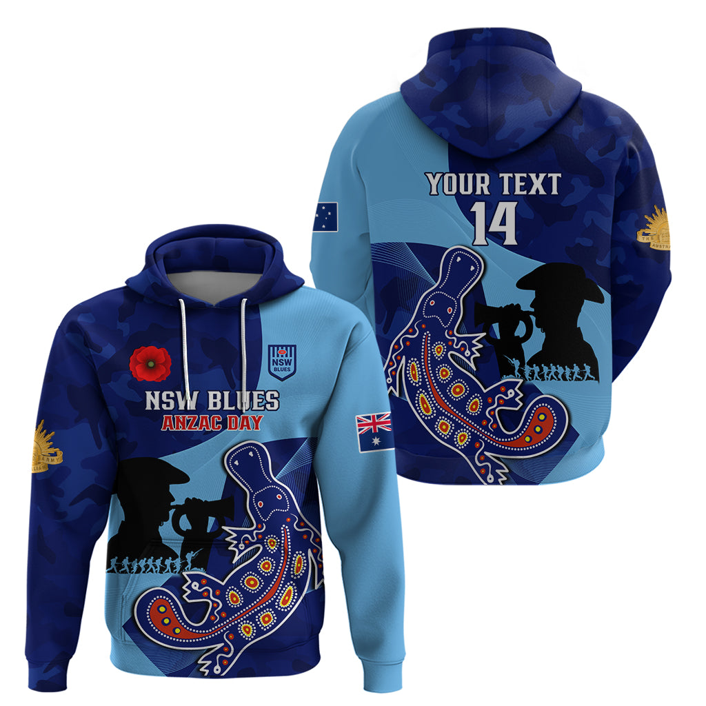 Custom NSW Blues ANZAC Day Hoodie Australian Platypus Mix Camouflage