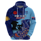 Custom NSW Blues ANZAC Day Hoodie Australian Platypus Mix Camouflage