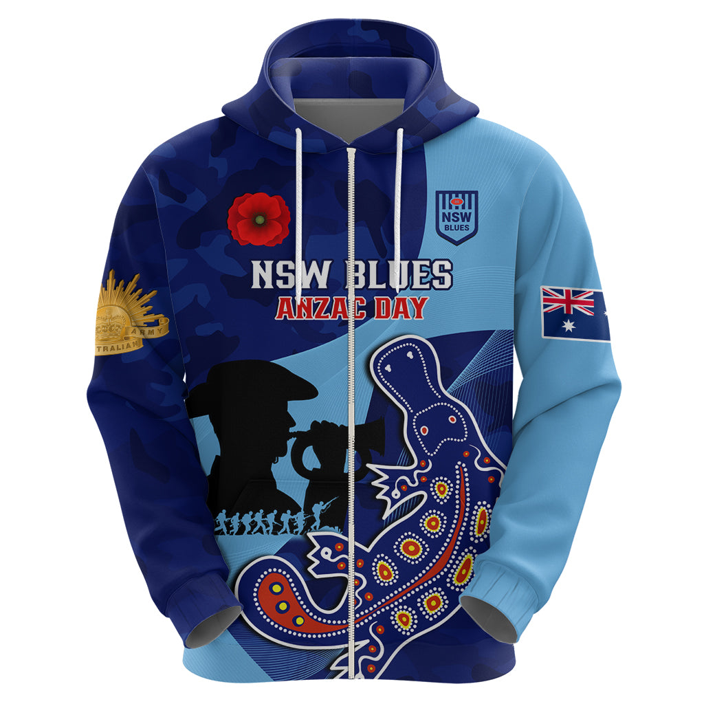 Custom NSW Blues ANZAC Day Hoodie Australian Platypus Mix Camouflage