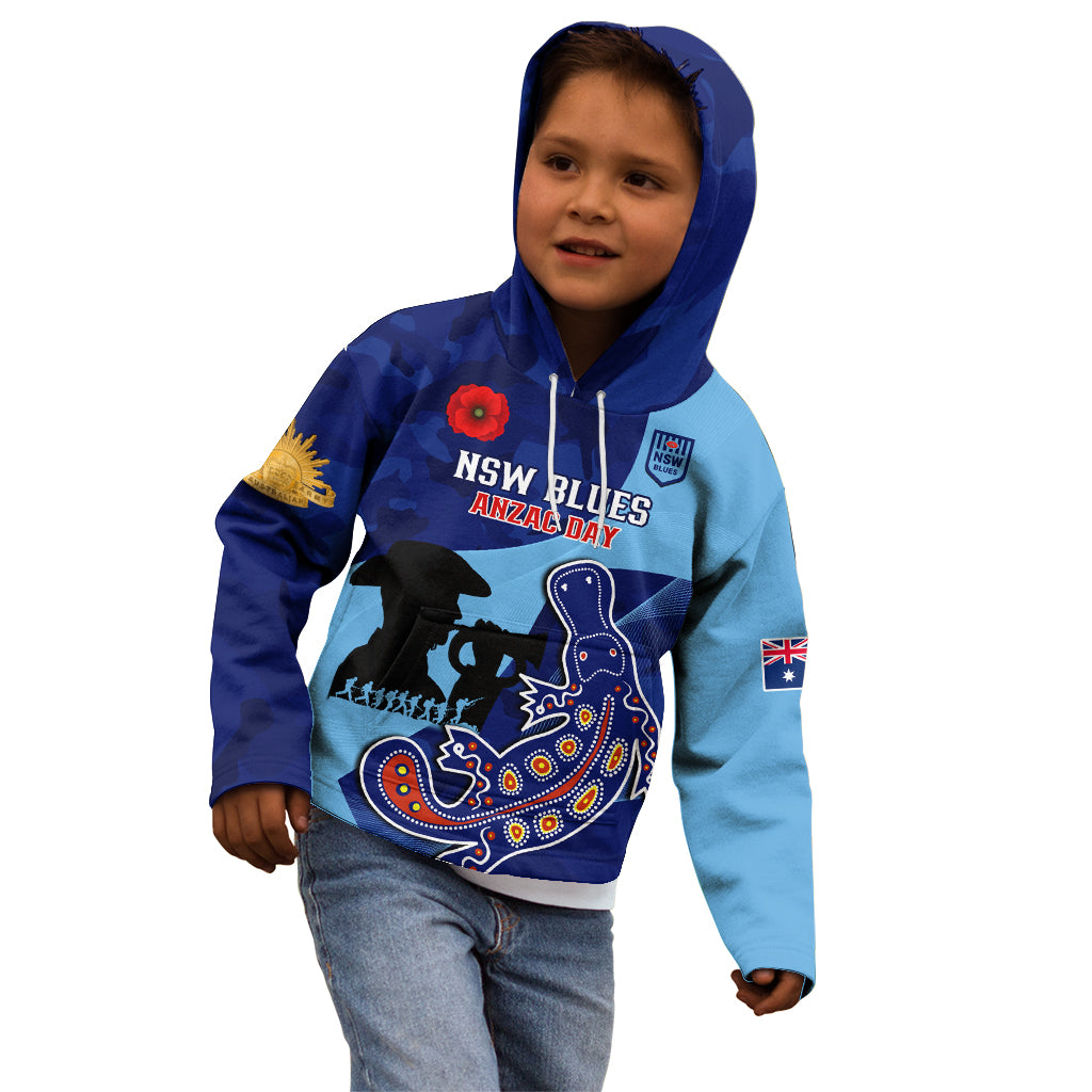 Custom NSW Blues ANZAC Day Kid Hoodie Australian Platypus Mix Camouflage