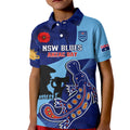 Custom NSW Blues ANZAC Day Kid Polo Shirt Australian Platypus Mix Camouflage