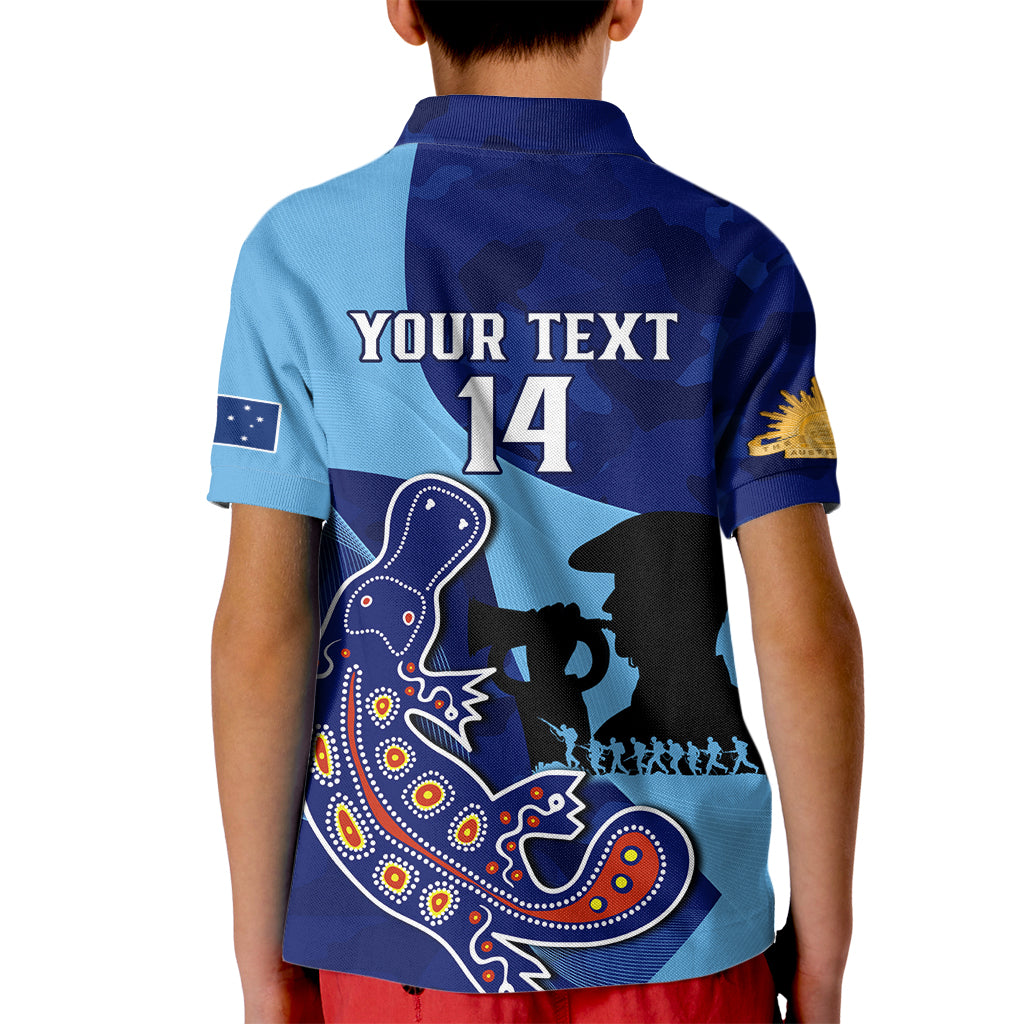 Custom NSW Blues ANZAC Day Kid Polo Shirt Australian Platypus Mix Camouflage
