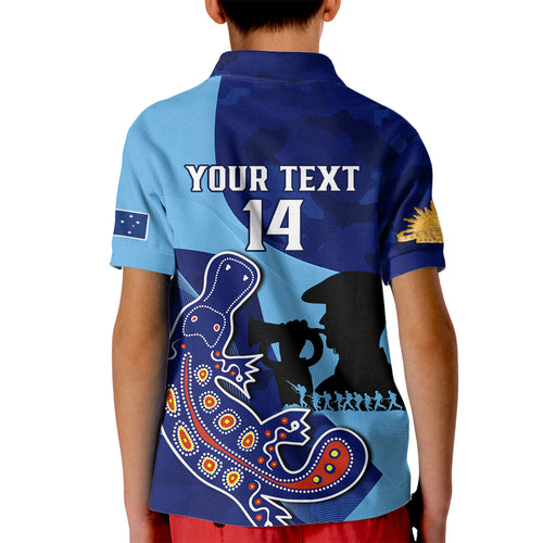 Custom NSW Blues ANZAC Day Kid Polo Shirt Australian Platypus Mix Camouflage