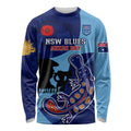 Custom NSW Blues ANZAC Day Long Sleeve Shirt Australian Platypus Mix Camouflage