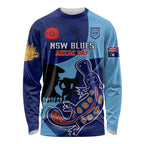 Custom NSW Blues ANZAC Day Long Sleeve Shirt Australian Platypus Mix Camouflage