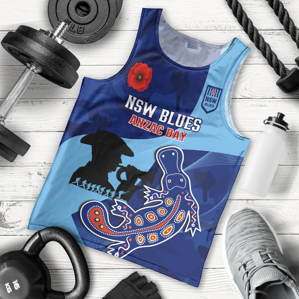 Custom NSW Blues ANZAC Day Men Tank Top Australian Platypus Mix Camouflage