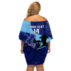 Custom NSW Blues ANZAC Day Off Shoulder Short Dress Australian Platypus Mix Camouflage