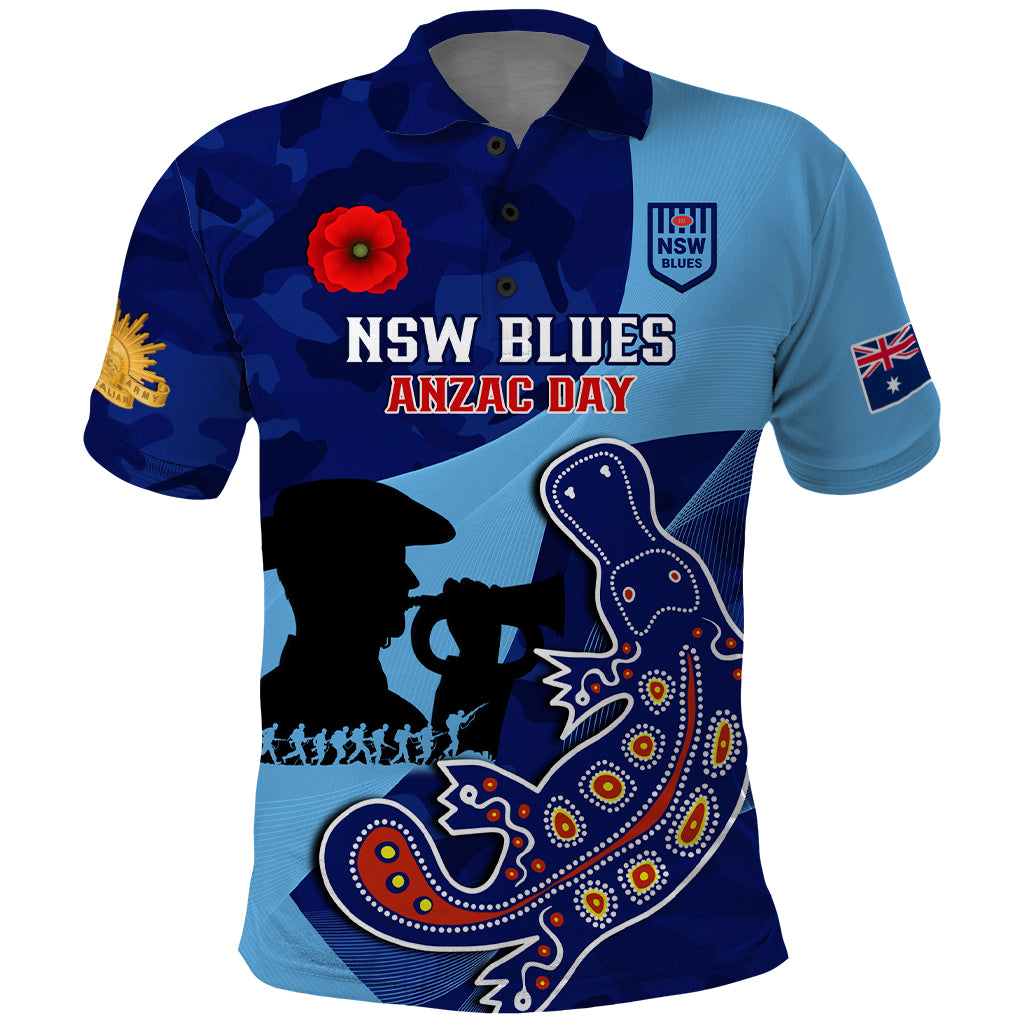 Custom NSW Blues ANZAC Day Polo Shirt Australian Platypus Mix Camouflage