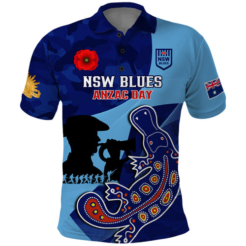 Custom NSW Blues ANZAC Day Polo Shirt Australian Platypus Mix Camouflage