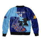 Custom NSW Blues ANZAC Day Sleeve Zip Bomber Jacket Australian Platypus Mix Camouflage