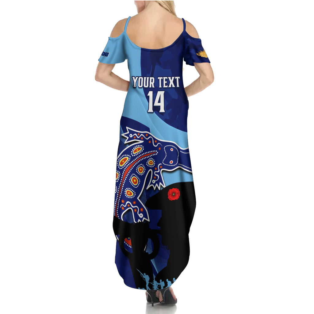 Custom NSW Blues ANZAC Day Summer Maxi Dress Australian Platypus Mix Camouflage