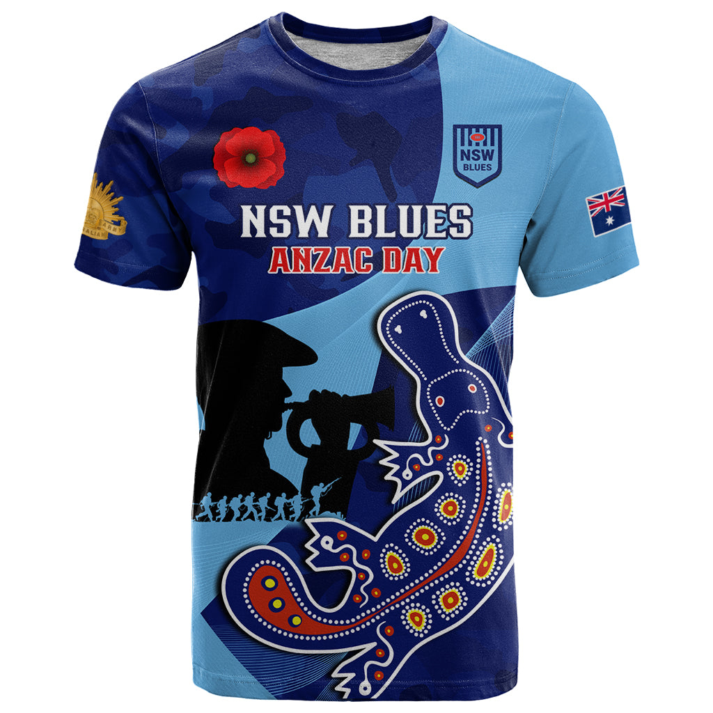 Custom NSW Blues ANZAC Day T Shirt Australian Platypus Mix Camouflage