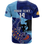 Custom NSW Blues ANZAC Day T Shirt Australian Platypus Mix Camouflage