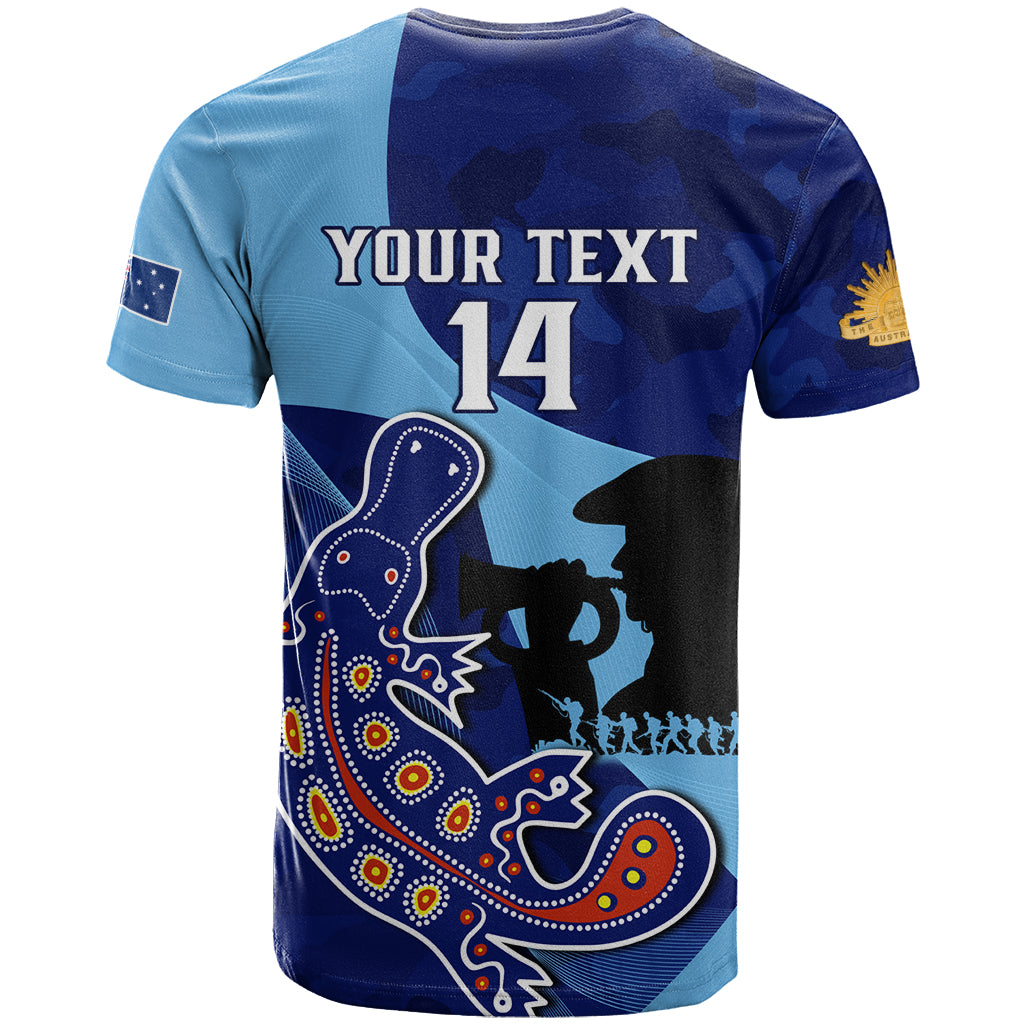 Custom NSW Blues ANZAC Day T Shirt Australian Platypus Mix Camouflage