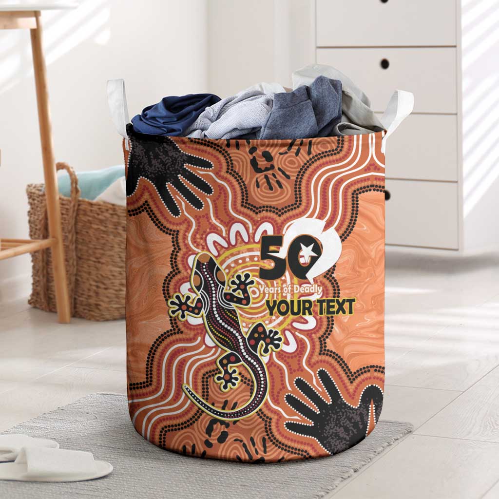 Personalised Australia Lizard NAIDOC Week 2026 Laundry Basket 50 Years of Deadly Aboriginal Art