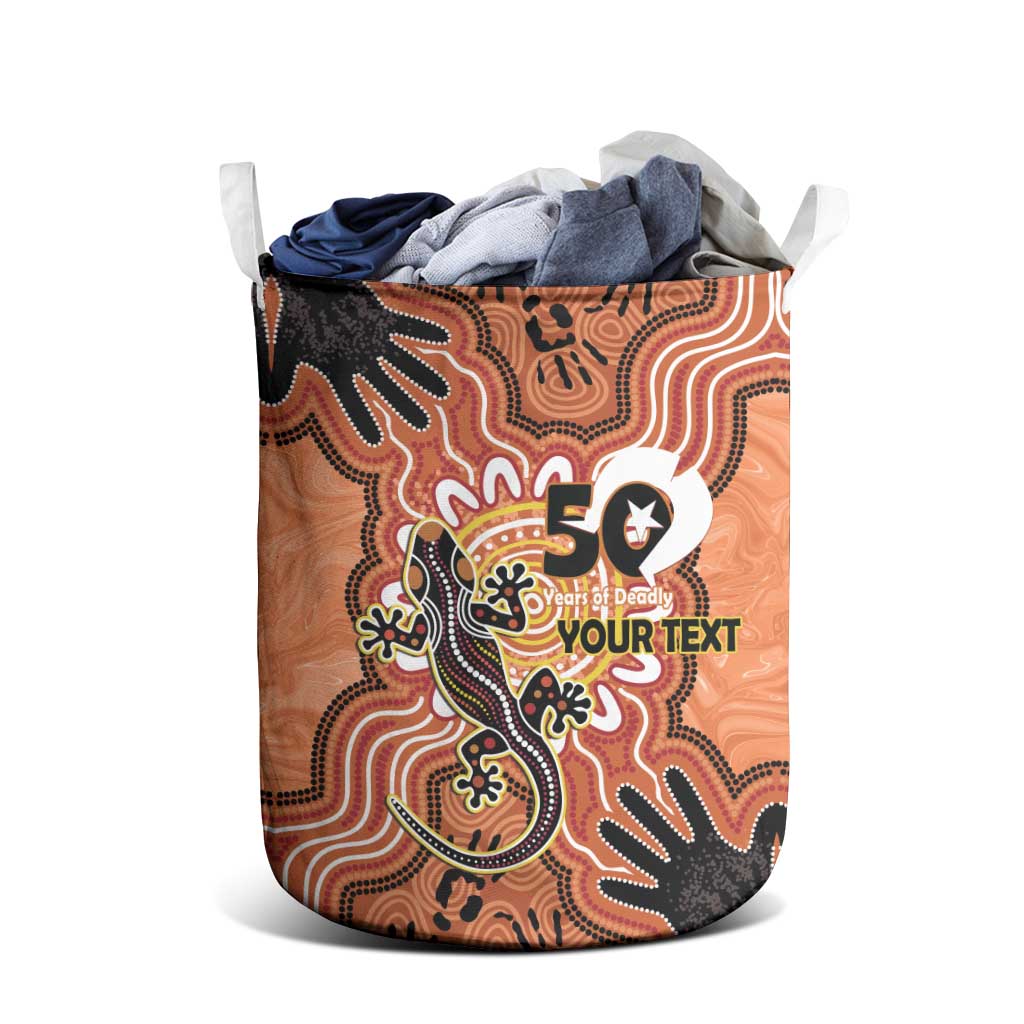 Personalised Australia Lizard NAIDOC Week 2026 Laundry Basket 50 Years of Deadly Aboriginal Art