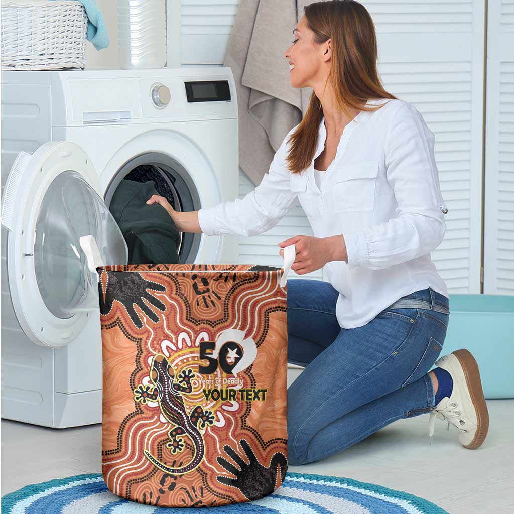 Personalised Australia Lizard NAIDOC Week 2026 Laundry Basket 50 Years of Deadly Aboriginal Art