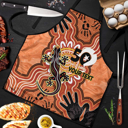 Personalised Australia Lizard NAIDOC Week 2026 Apron 50 Years of Deadly Aboriginal Art