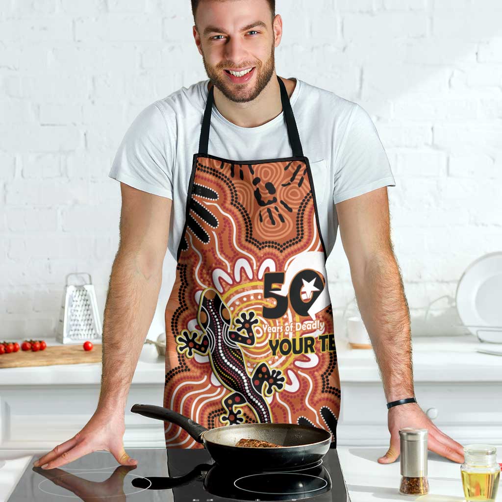 Personalised Australia Lizard NAIDOC Week 2026 Apron 50 Years of Deadly Aboriginal Art