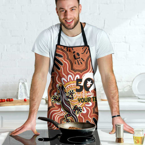 Personalised Australia Lizard NAIDOC Week 2026 Apron 50 Years of Deadly Aboriginal Art