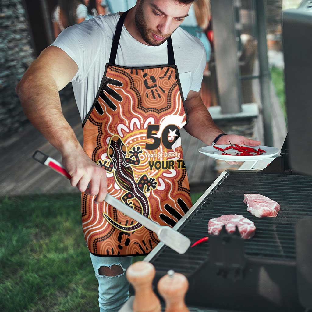 Personalised Australia Lizard NAIDOC Week 2026 Apron 50 Years of Deadly Aboriginal Art