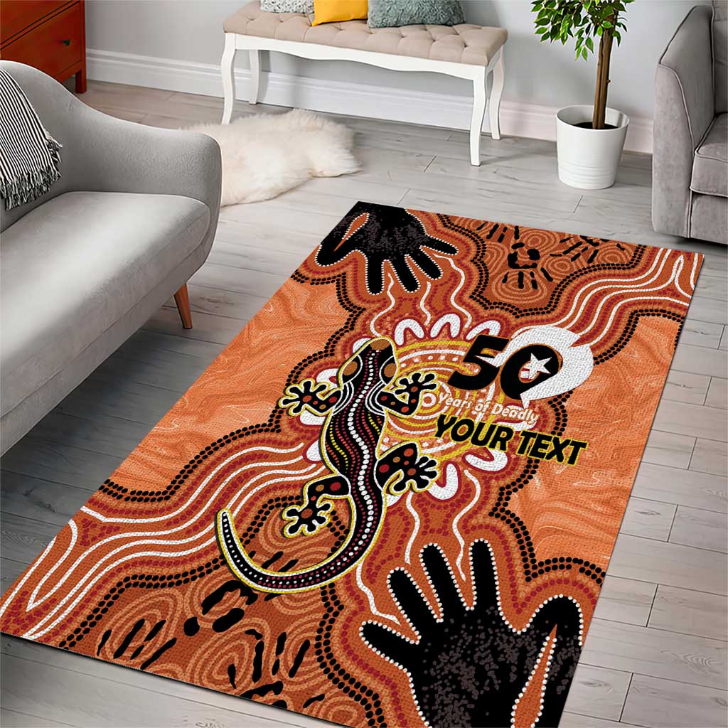 Personalised Australia Lizard NAIDOC Week 2026 Area Rug 50 Years of Deadly Aboriginal Art