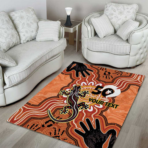 Personalised Australia Lizard NAIDOC Week 2026 Area Rug 50 Years of Deadly Aboriginal Art