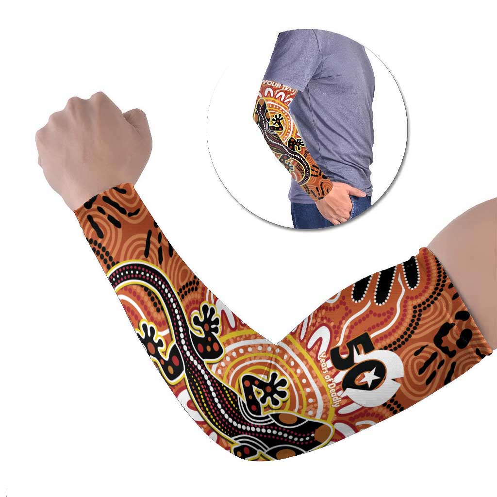 Personalised Australia Lizard NAIDOC Week 2026 Arm Sleeves 50 Years of Deadly Aboriginal Art