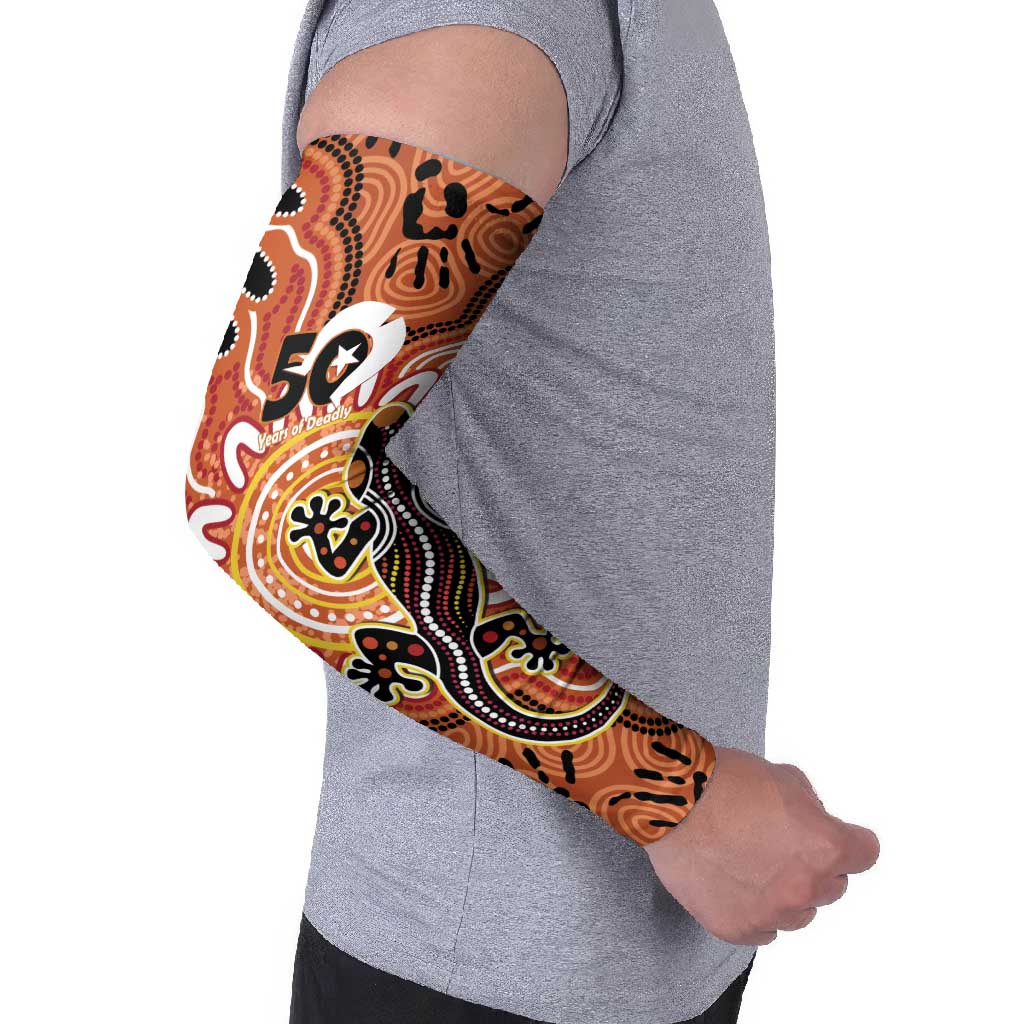 Personalised Australia Lizard NAIDOC Week 2026 Arm Sleeves 50 Years of Deadly Aboriginal Art