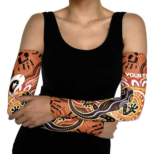 Personalised Australia Lizard NAIDOC Week 2026 Arm Sleeves 50 Years of Deadly Aboriginal Art