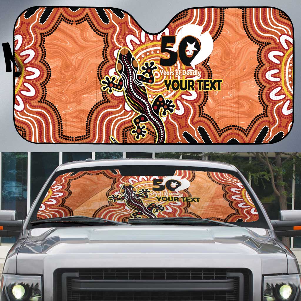 Personalised Australia Lizard NAIDOC Week 2026 Auto Sun Shade 50 Years of Deadly Aboriginal Art