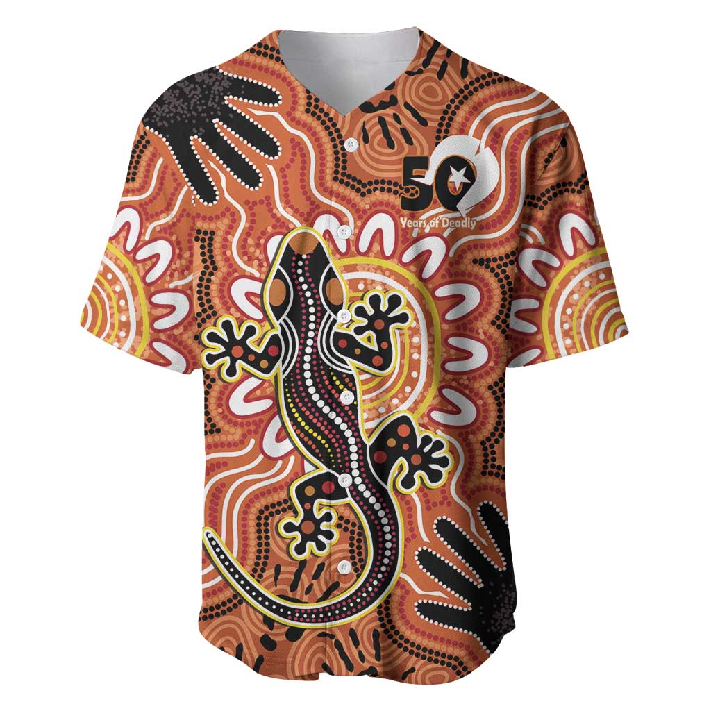 Personalised Australia Lizard NAIDOC Week 2026 Baseball Jersey 50 Years of Deadly Aboriginal Art