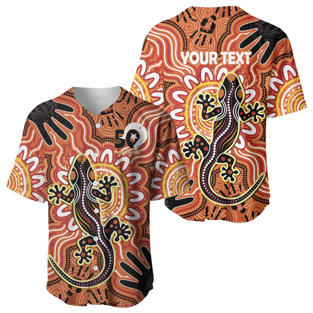 Personalised Australia Lizard NAIDOC Week 2026 Baseball Jersey 50 Years of Deadly Aboriginal Art