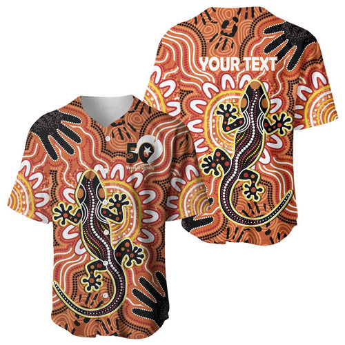 Personalised Australia Lizard NAIDOC Week 2026 Baseball Jersey 50 Years of Deadly Aboriginal Art