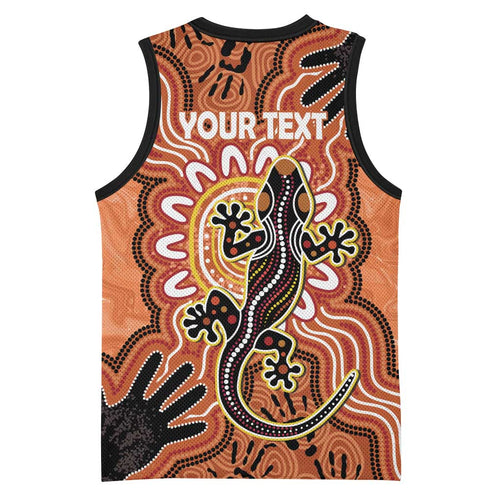 Personalised Australia Lizard NAIDOC Week 2026 Basketball Jersey 50 Years of Deadly Aboriginal Art